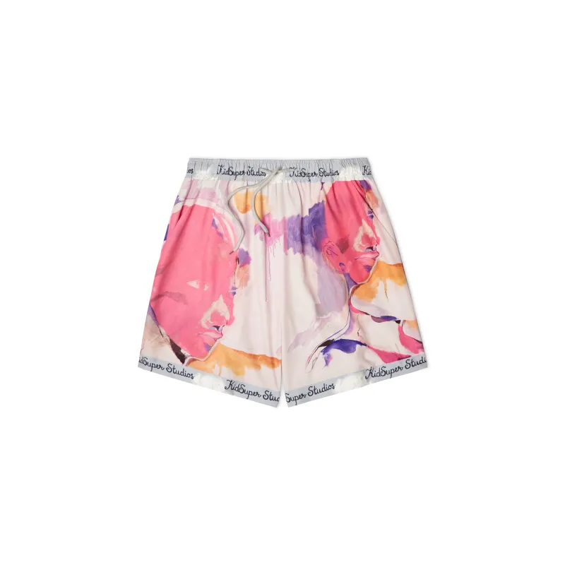 Printed Shorts [White/Multi] sold by KidSuper Studios