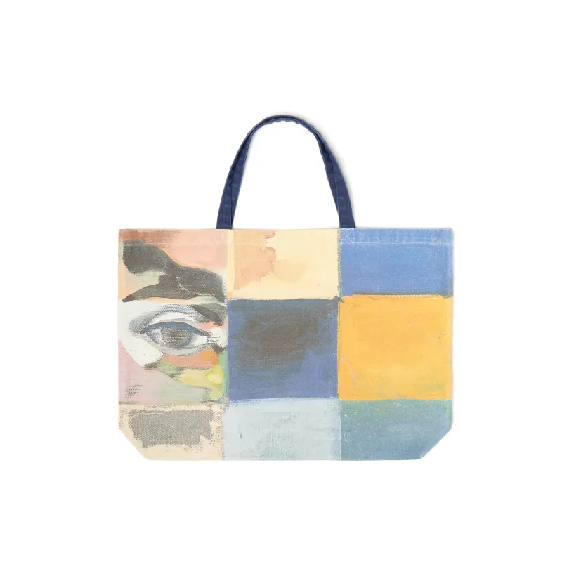 Checkered Painted Printed Tote [Multi] sold by KidSuper Studios