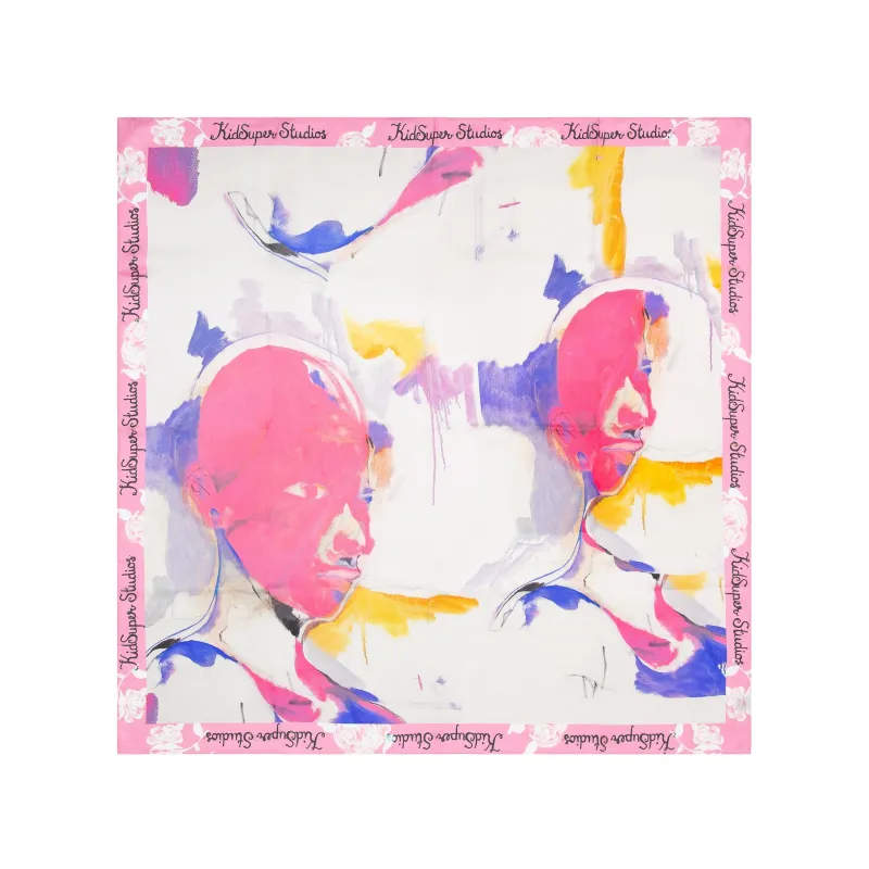 Painted-Printed Silk Scarf [Multi] made by KidSuper Studios