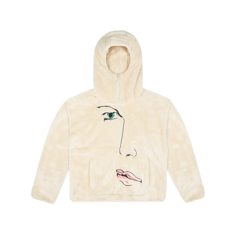 Embroidered Fleece 3/4 Zip [Cream] made by KidSuper Studios