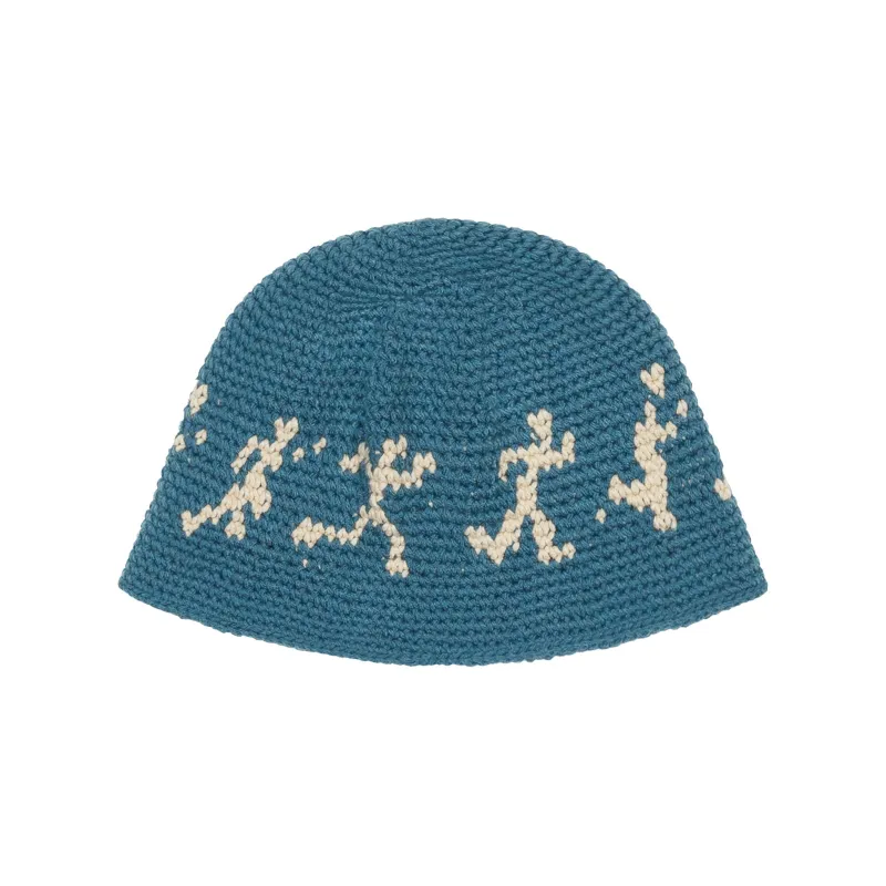 Running Guys Crochet Hat [Blue] sold by KidSuper Studios