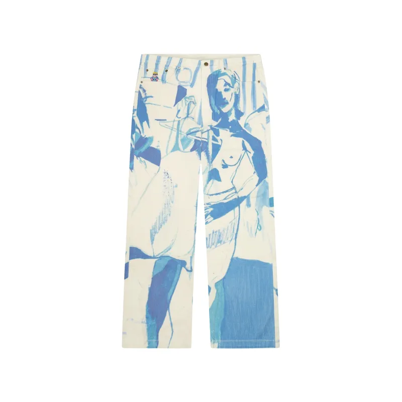 1989 BEDROOM PAINTING DENIM PANTS [CREAM] sold by KidSuper Studios