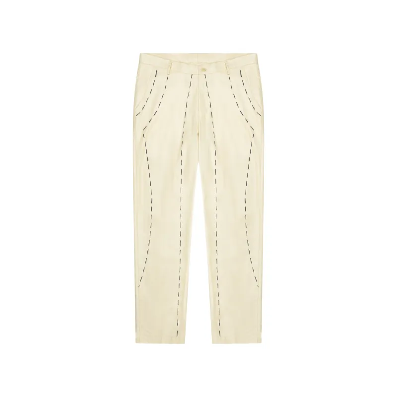 Hand Embroidered Suit Bottom [Tan] made by KidSuper Studios