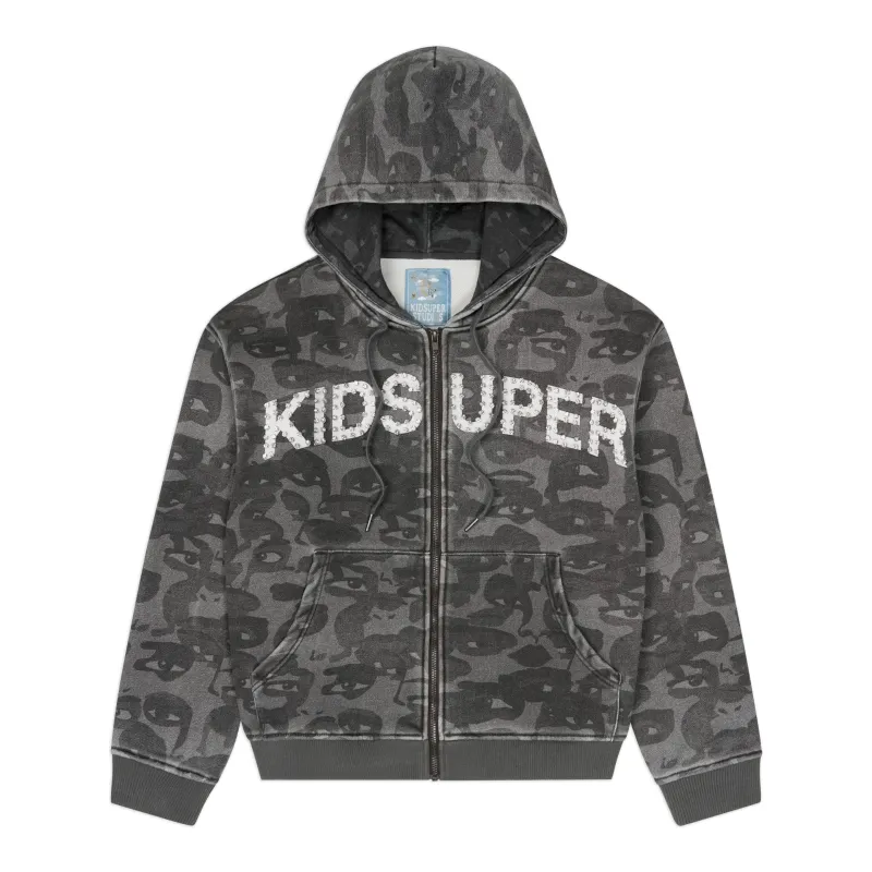 Face Camo Hoodie [Black] made by KidSuper Studios