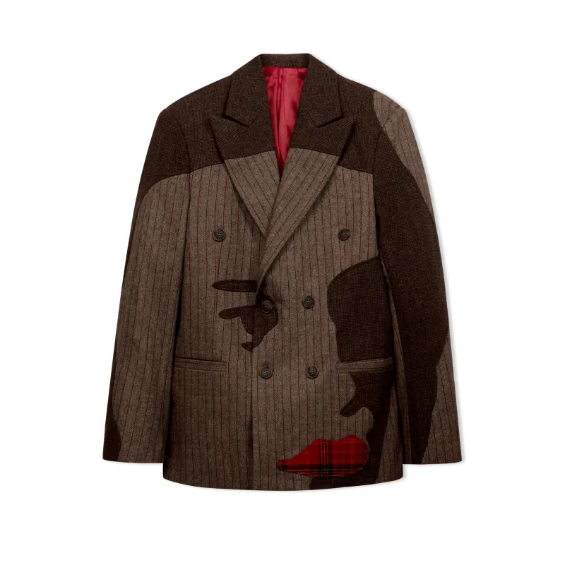 Patchwork Face Suit Top [Brown] made by KidSuper Studios