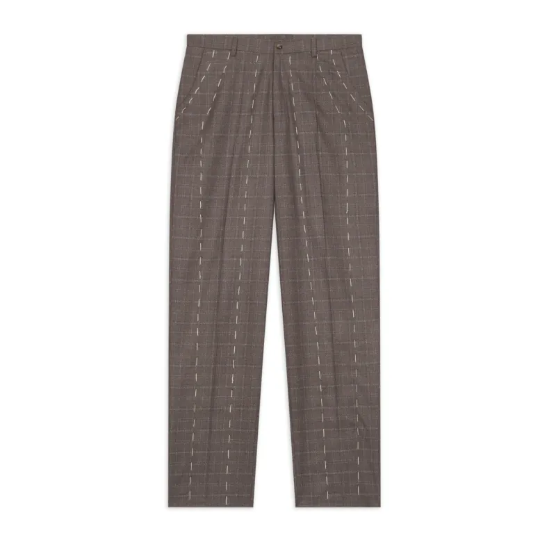 Face Thread Embroidered Suit Bottom [Brown] made by KidSuper Studios