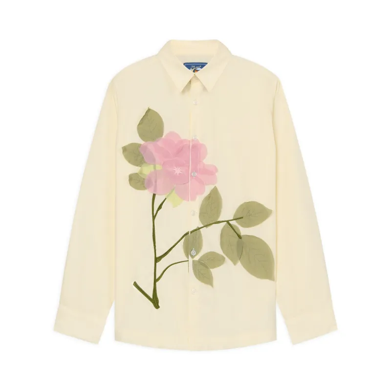 Flower Applique Button Up Shirt [White] made by KidSuper Studios