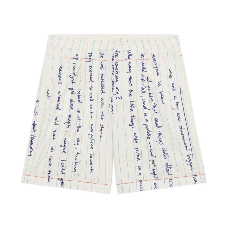 Paper Handwriting Pleated Shorts [Black] made by KidSuper Studios