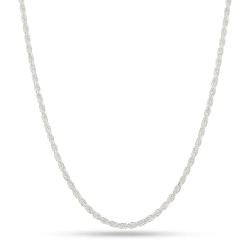 3mm Italian Sterling Silver Rope Chain sold by King Ice