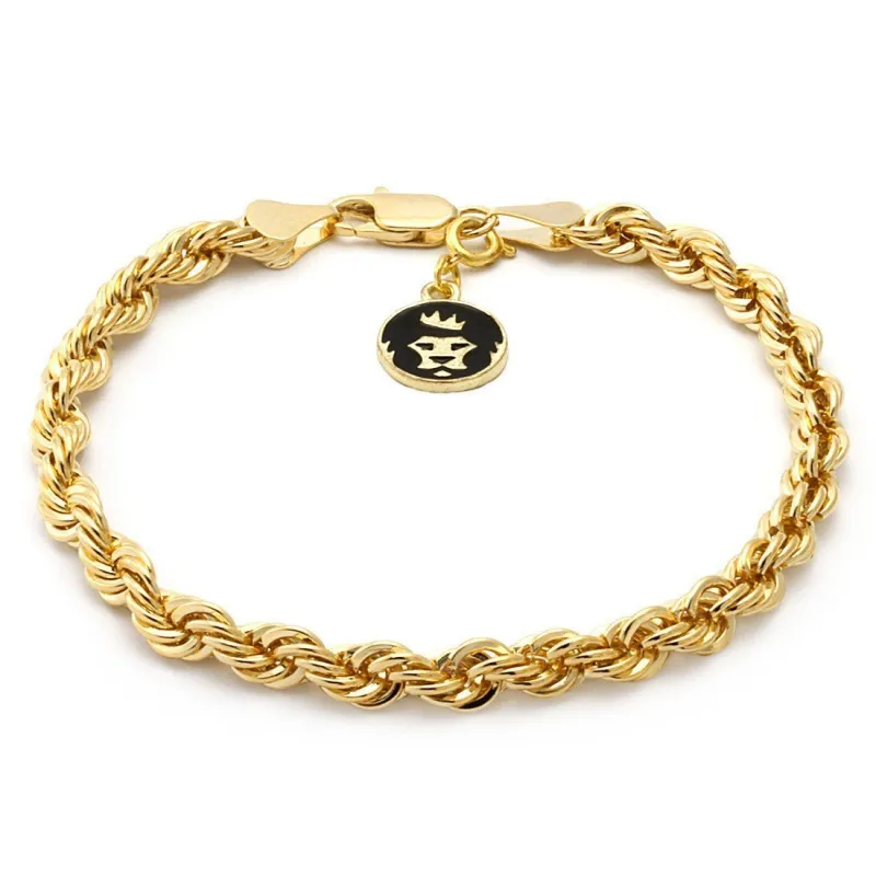 Solid Gold 3mm Rope Bracelet made by King Ice