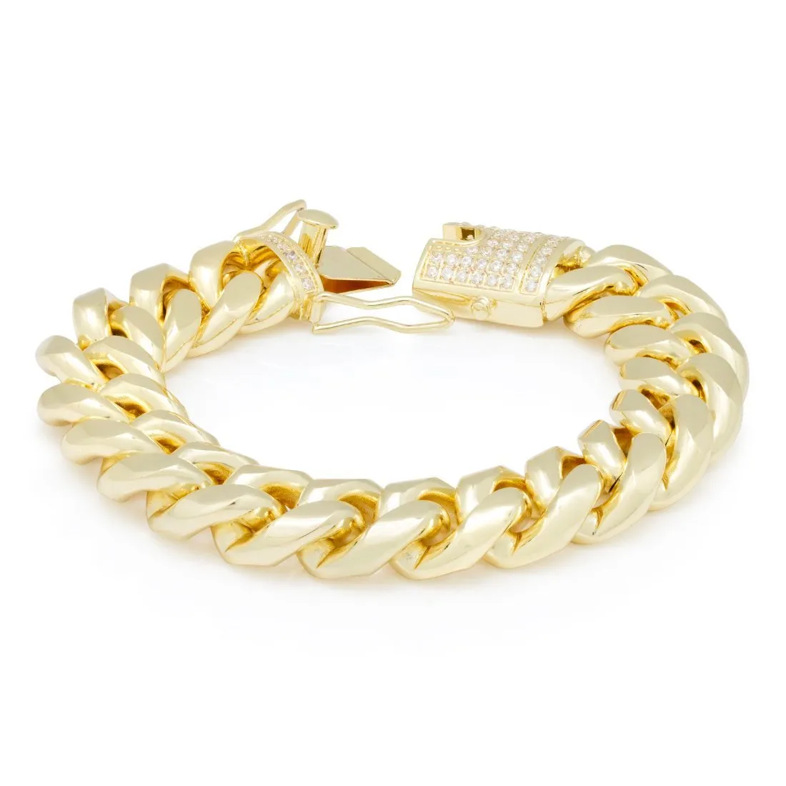 Solid Gold 16mm Miami Cuban Link Bracelet sold by King Ice