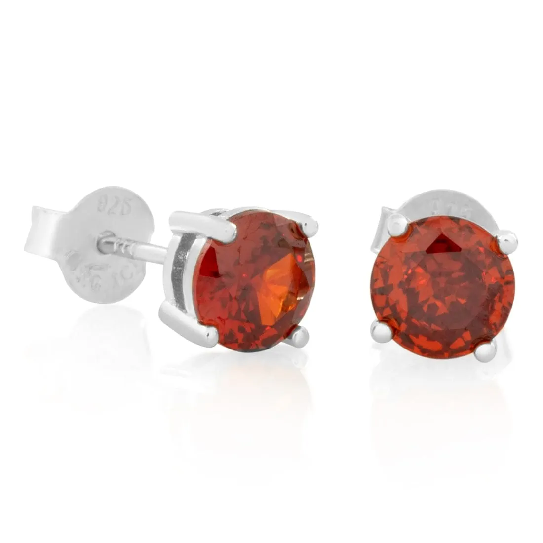 Red Brilliant-Cut Stud Earrings sold by King Ice product image thumbnail 3