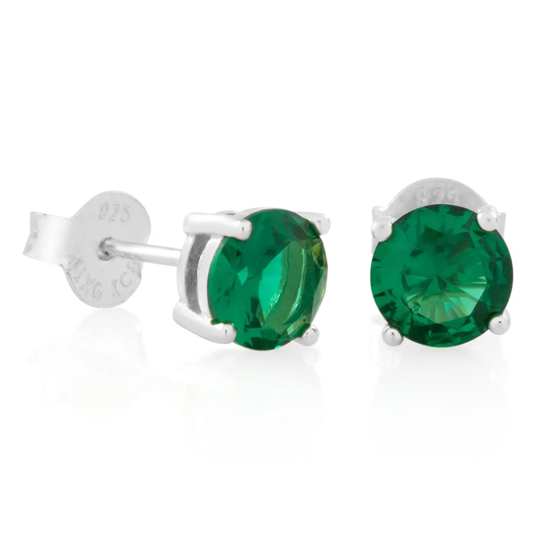 Green Brilliant-Cut Stud Earrings sold by King Ice product image thumbnail 3