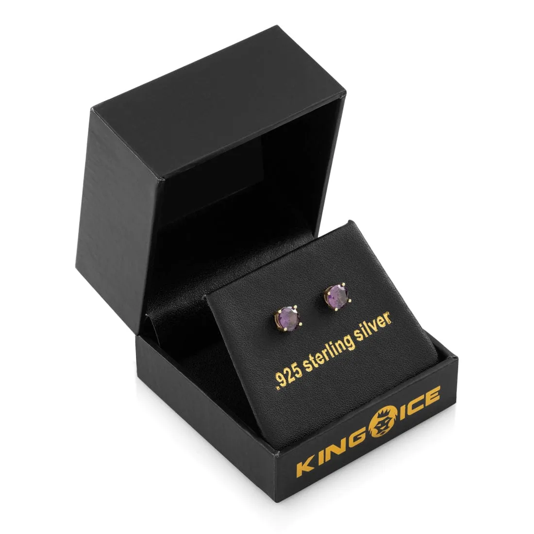 Purple Brilliant-Cut Stud Earrings sold by King Ice product image thumbnail 2