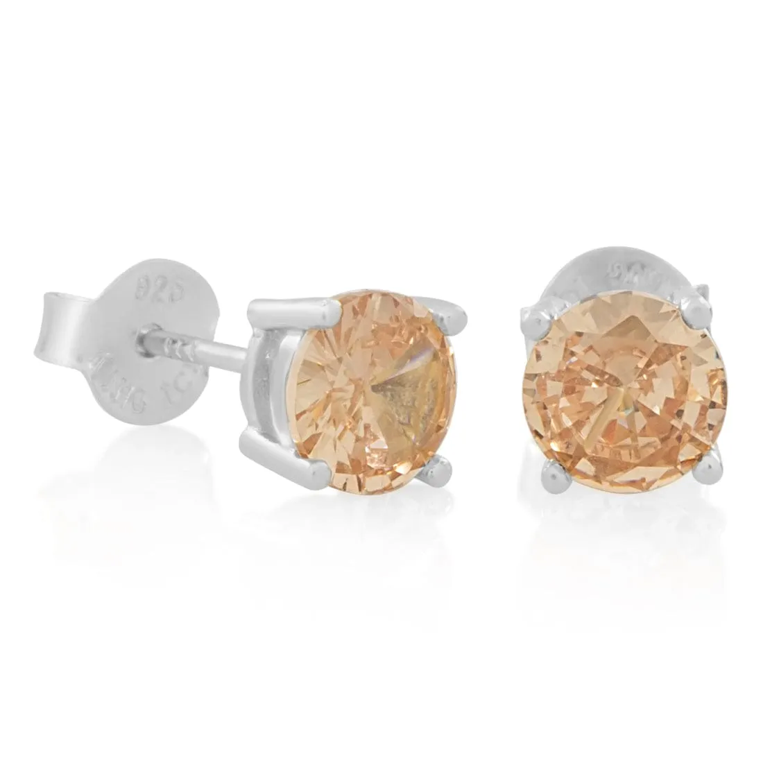 Champagne Brilliant-Cut Stud Earrings sold by King Ice product image thumbnail 3