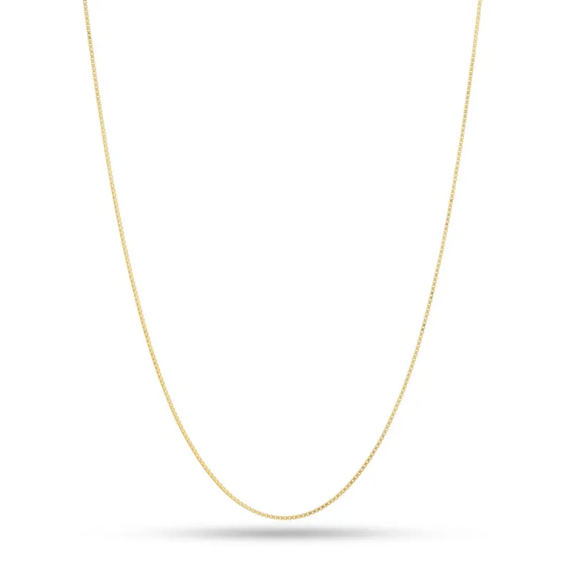 Solid Gold 1mm Box Chain sold by King Ice