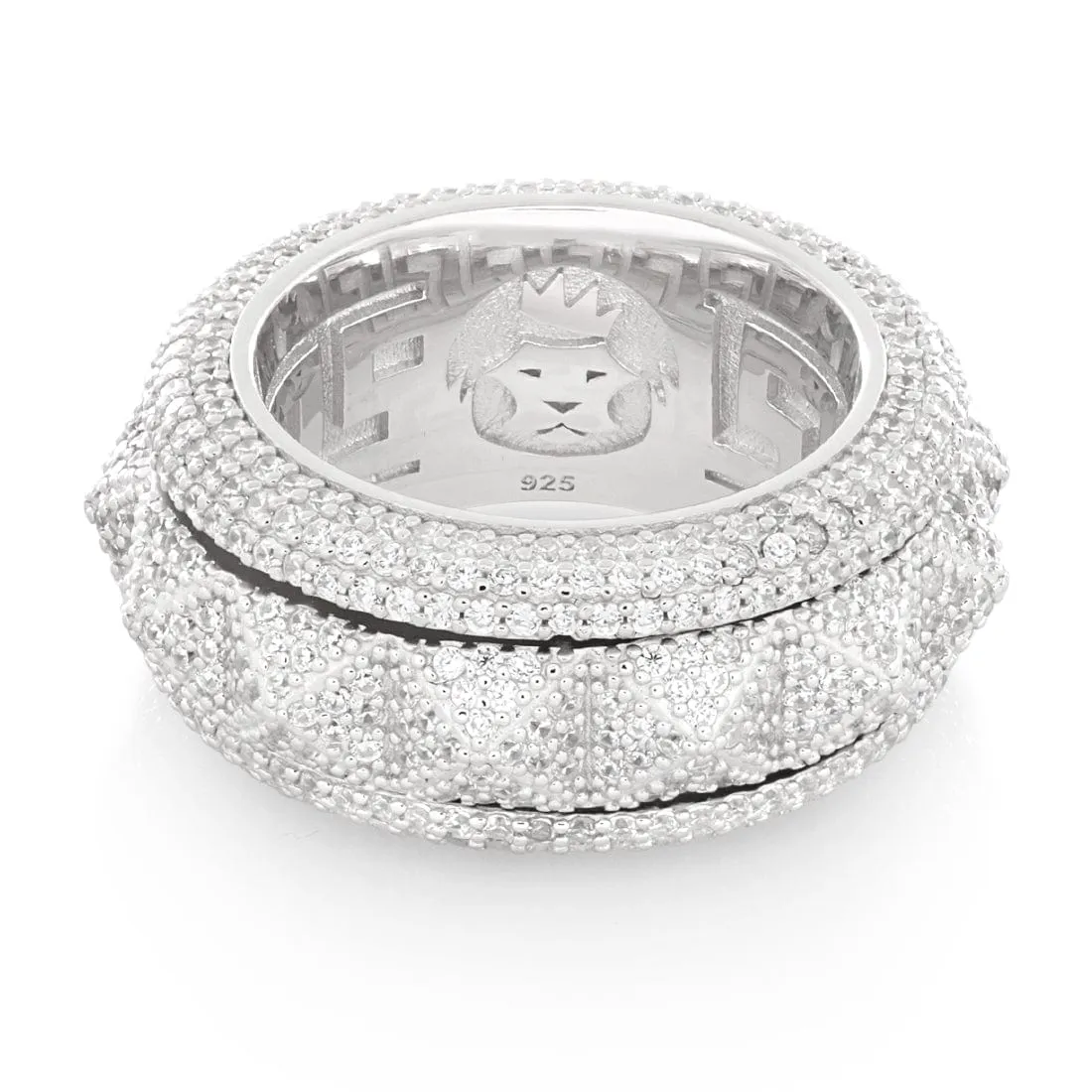 Spike-Studded Icy Spinner Ring sold by King Ice product image thumbnail 4