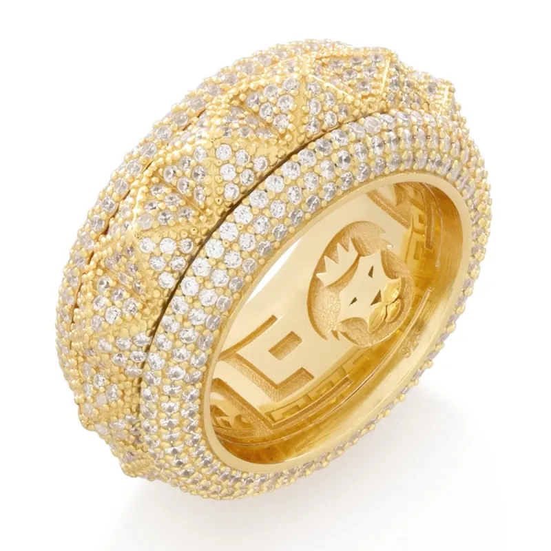 Spike-Studded Icy Spinner Ring sold by King Ice