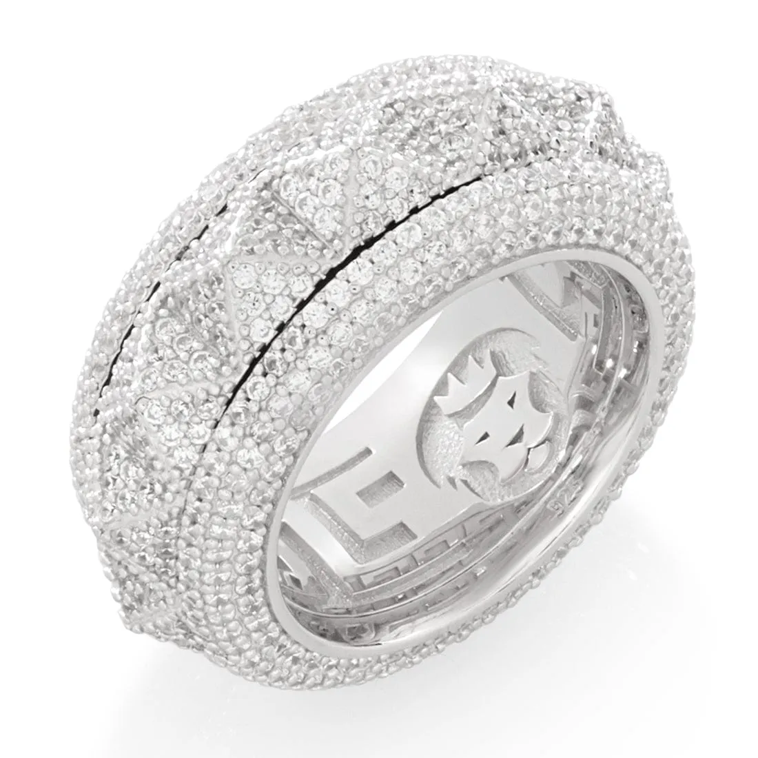 Spike-Studded Icy Spinner Ring sold by King Ice product image thumbnail 3