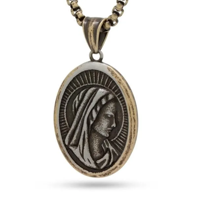 Virgin Mary Portrait Necklace made by King Ice