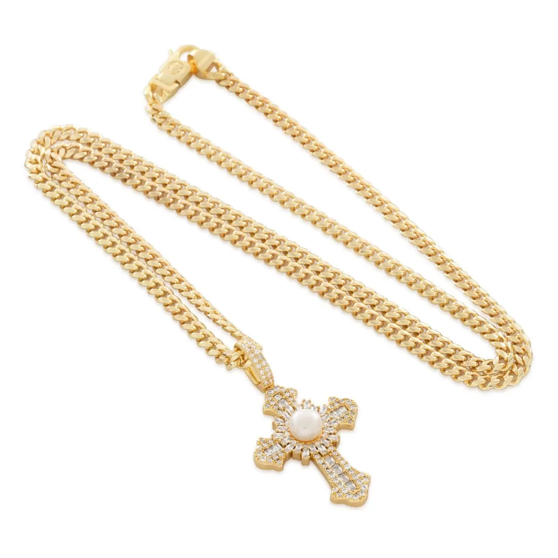 Pearl of Wisdom Cross Necklace sold by King Ice product image thumbnail 4