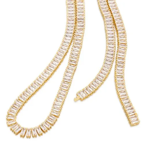 6mm Baguette Tennis Chain sold by King Ice product image thumbnail 5