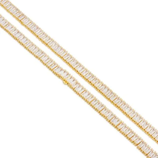 6mm Baguette Tennis Chain sold by King Ice product image thumbnail 4