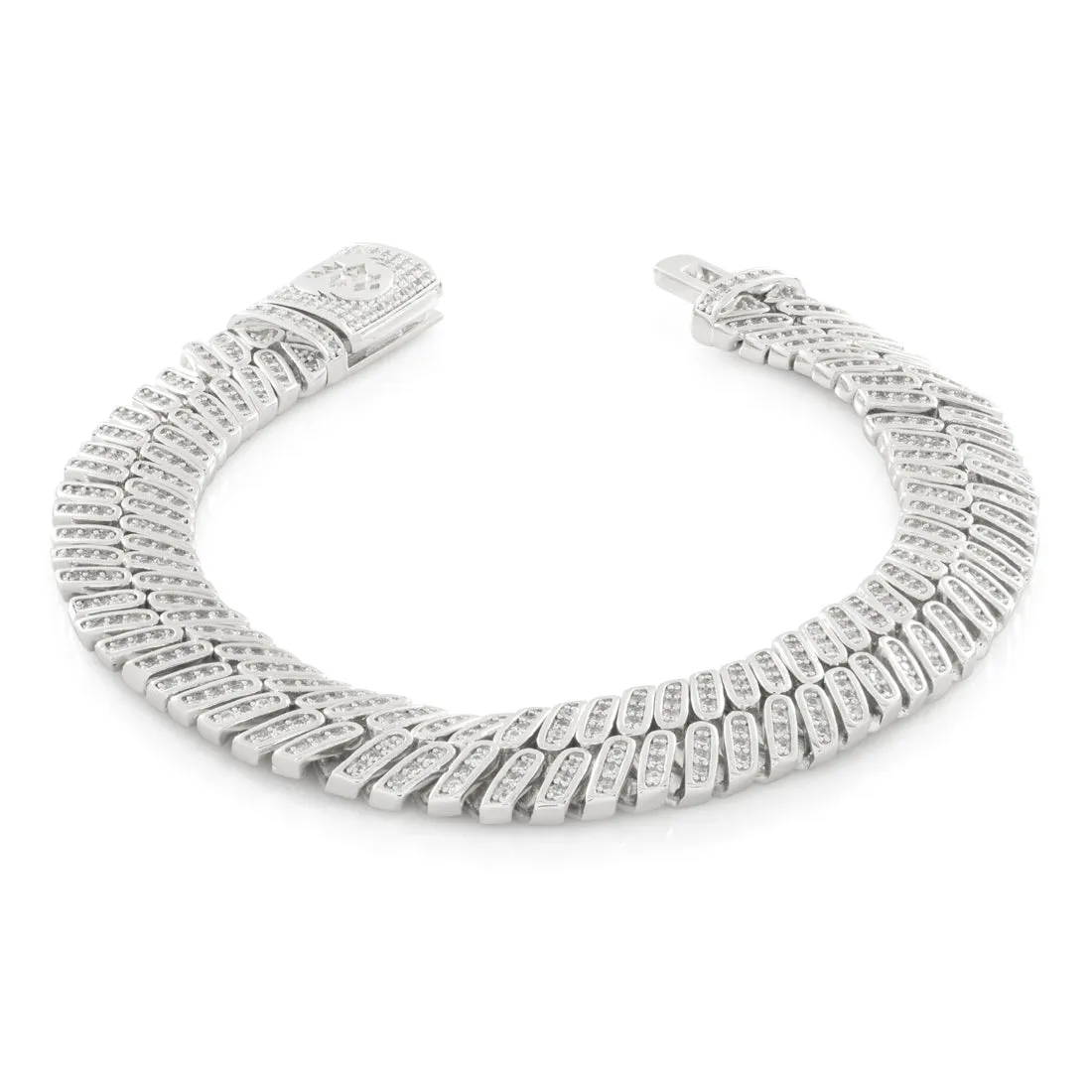 12mm Iced Herringbone Bracelet sold by King Ice product image thumbnail 3