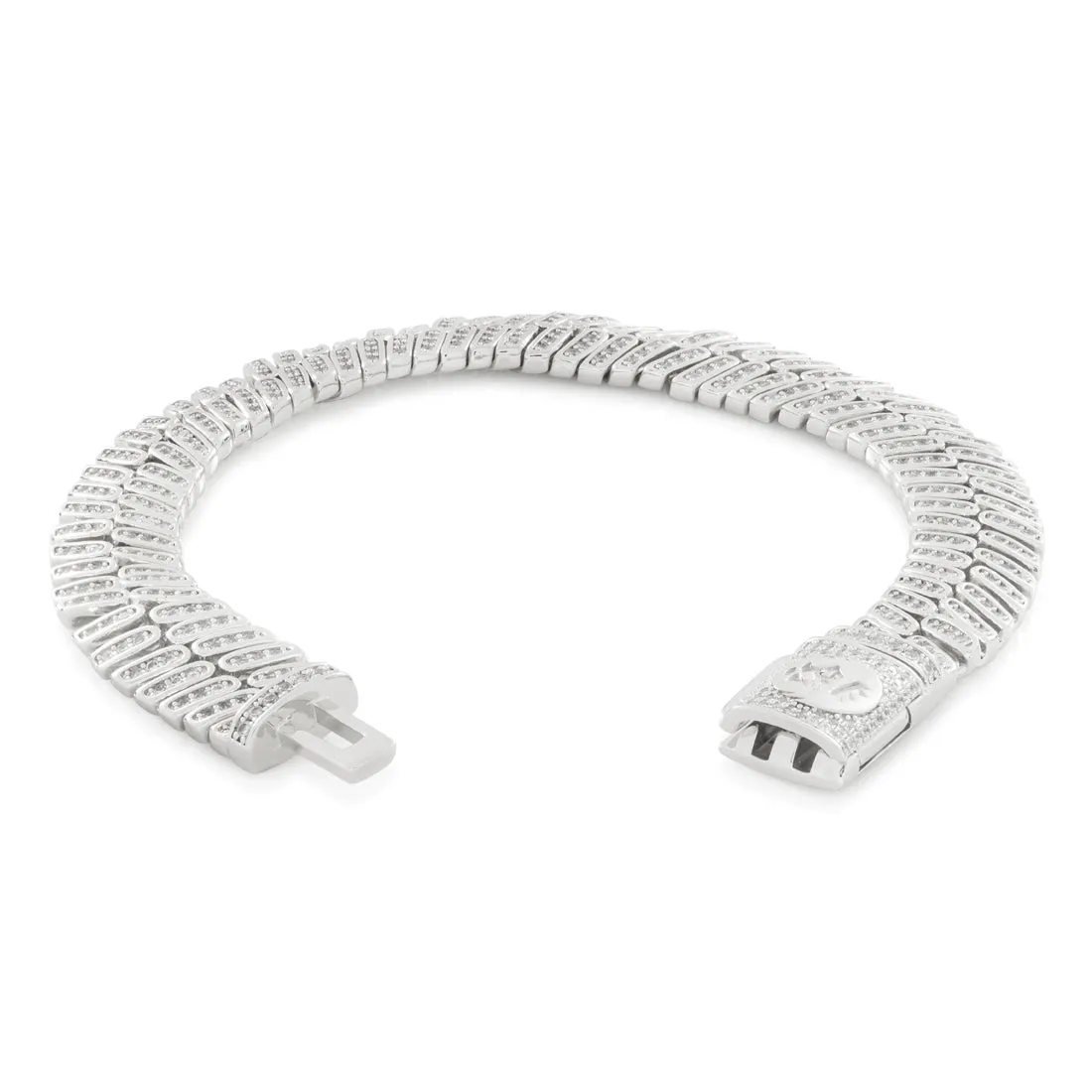 12mm Iced Herringbone Bracelet sold by King Ice product image thumbnail 4