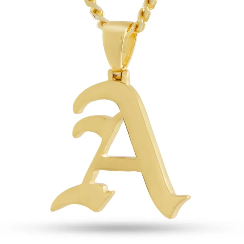 Old English Letter "A" Necklace sold by King Ice