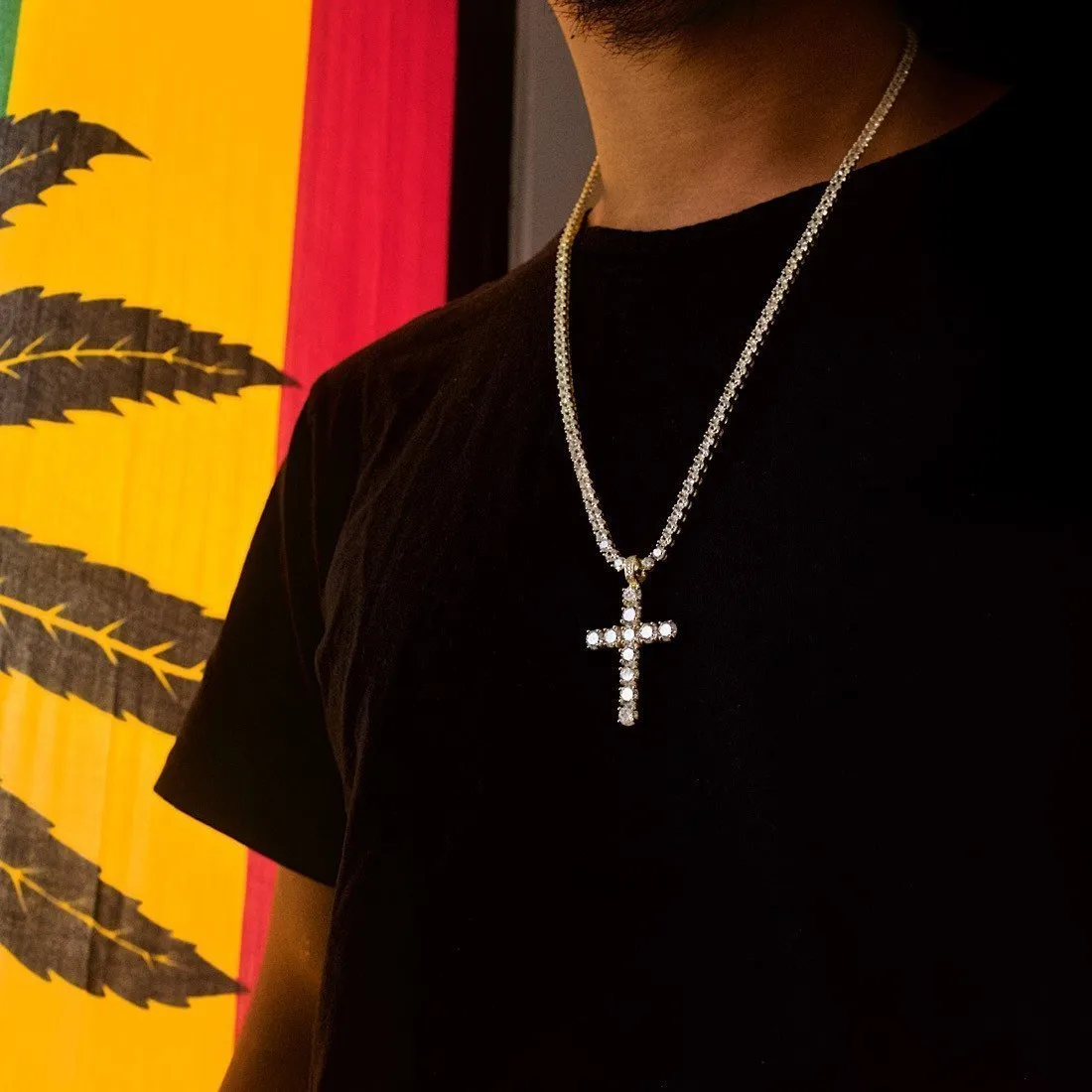 Tennis Cross Necklace sold by King Ice product image thumbnail 4