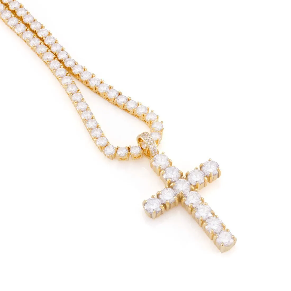 Tennis Cross Necklace sold by King Ice product image thumbnail 3