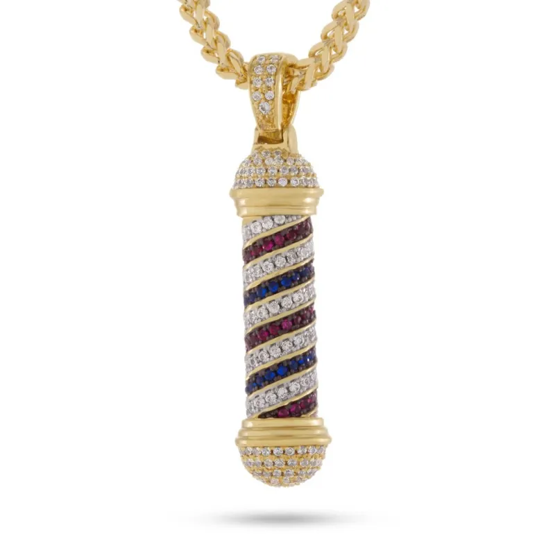 Barber Shop Pole Necklace sold by King Ice