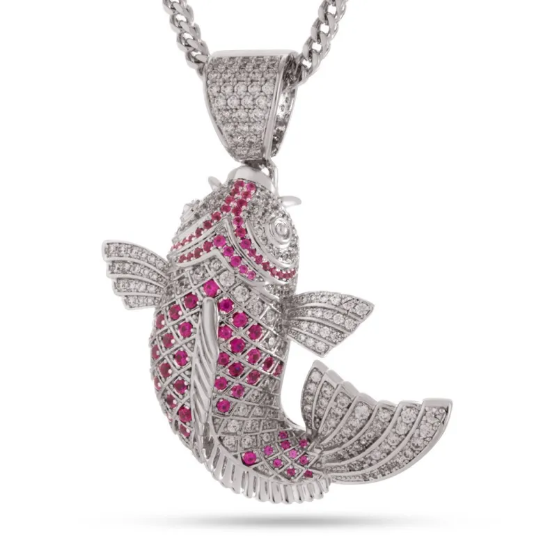 Gin Rin Kohaku Koi Fish Necklace sold by King Ice
