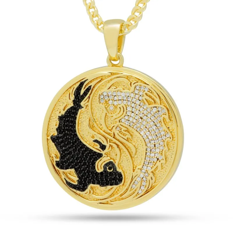 Yin-Yang Koi Fish Medallion Necklace sold by King Ice