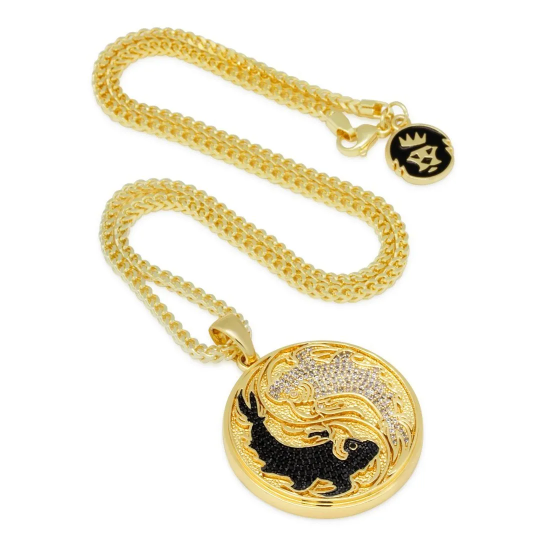 Yin-Yang Koi Fish Medallion Necklace sold by King Ice product image thumbnail 3