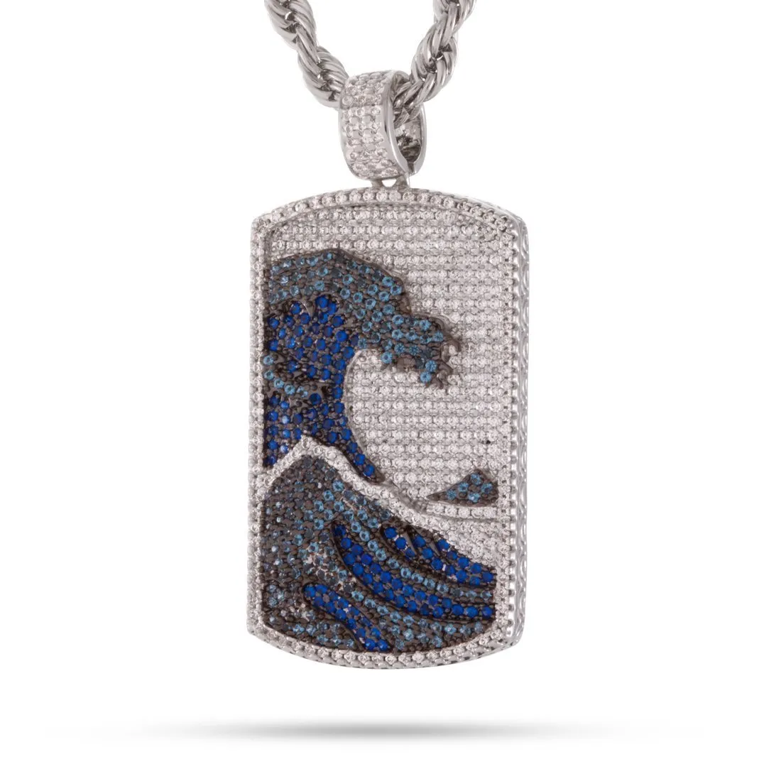 Great Wave Dog Tag Necklace sold by King Ice