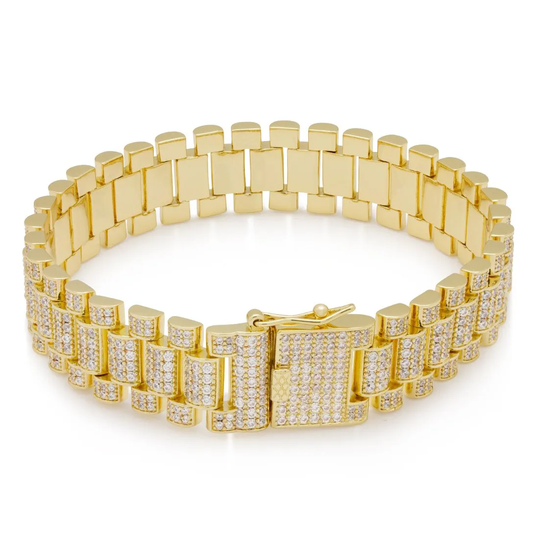 15mm Iced Rollie Link Bracelet sold by King Ice product image thumbnail 2
