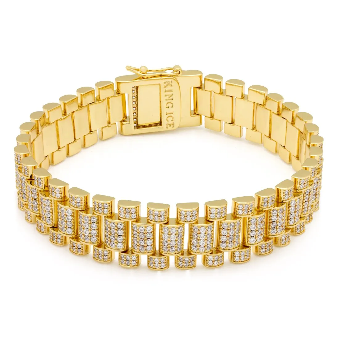 15mm Iced Rollie Link Bracelet sold by King Ice