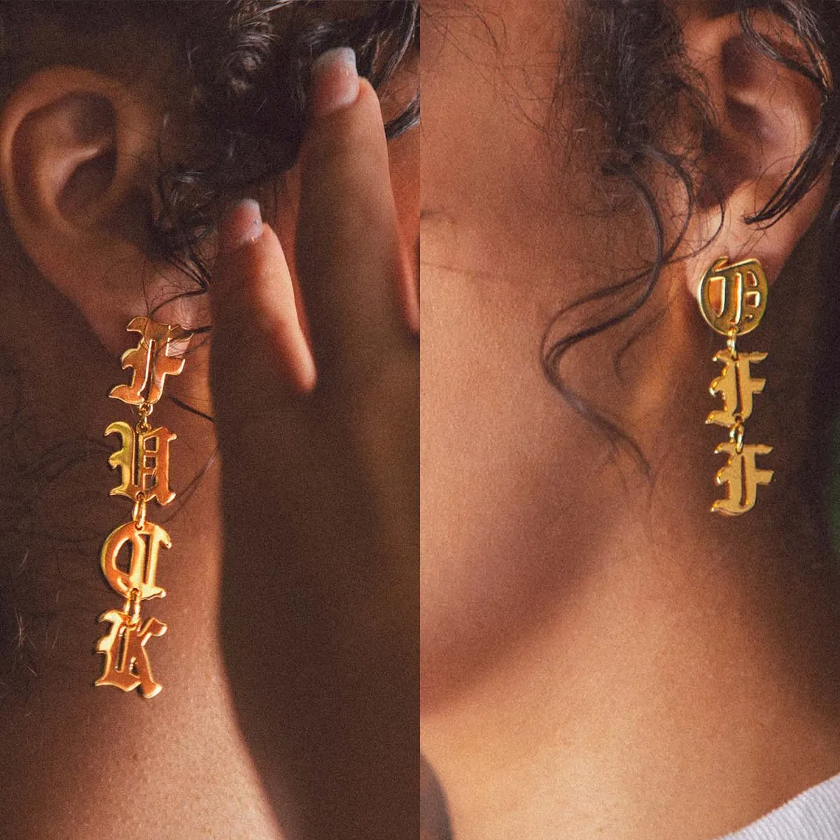 Fuck Off Hanging Earrings sold by King Ice product image thumbnail 2