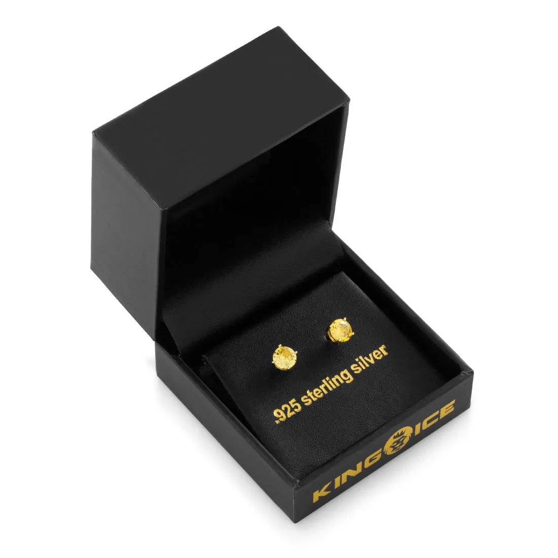 Yellow Brilliant-Cut Stud Earrings sold by King Ice product image thumbnail 2