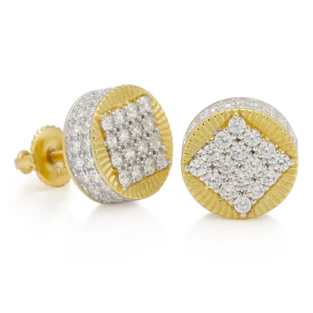 Round Stud Earrings sold by King Ice