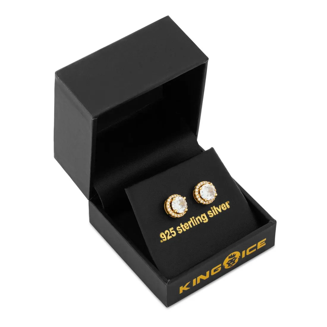 Halo Brilliant-Cut Stud Earrings sold by King Ice product image thumbnail 2