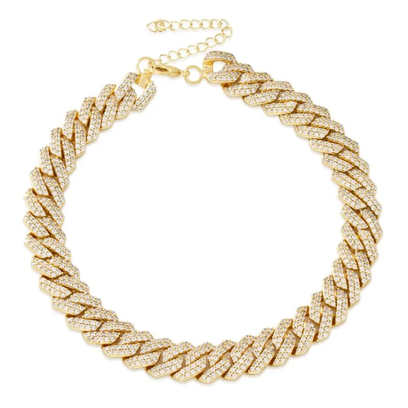 15mm Iced Diamond-Cut Miami Cuban Link Choker Chain sold by King Ice