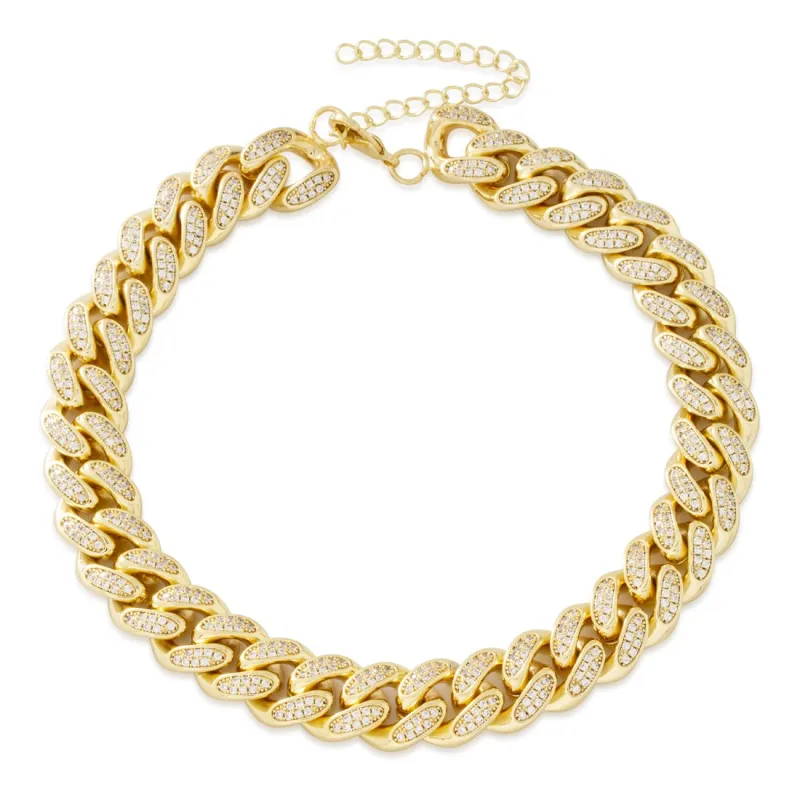 12mm Iced Miami Cuban Link Choker Chain sold by King Ice