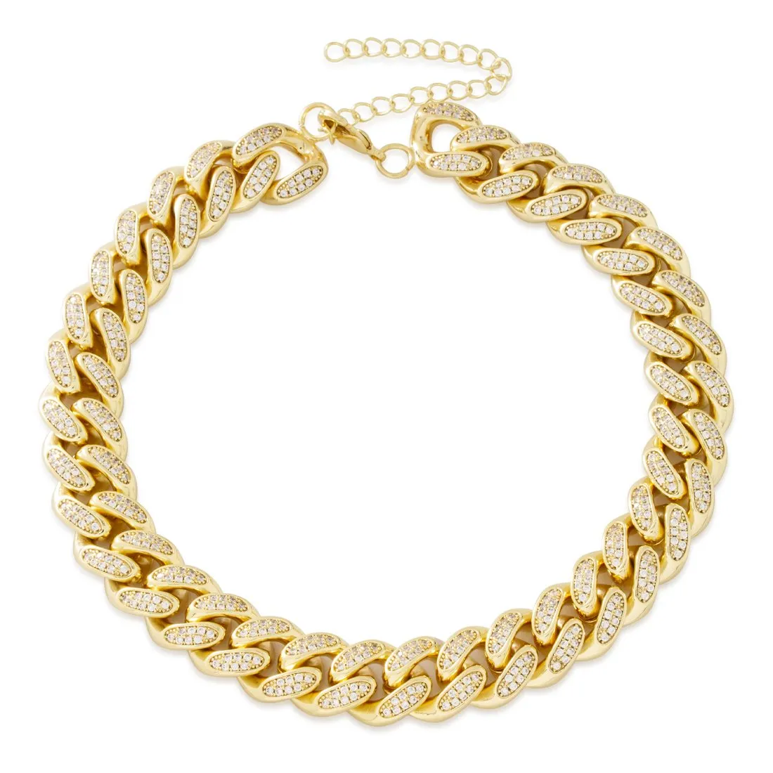 12mm Iced Miami Cuban Link Choker Chain sold by King Ice