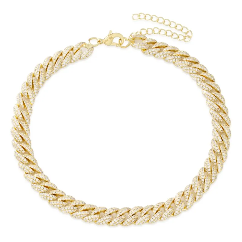 10mm Iced Miami Cuban Link Choker Chain sold by King Ice