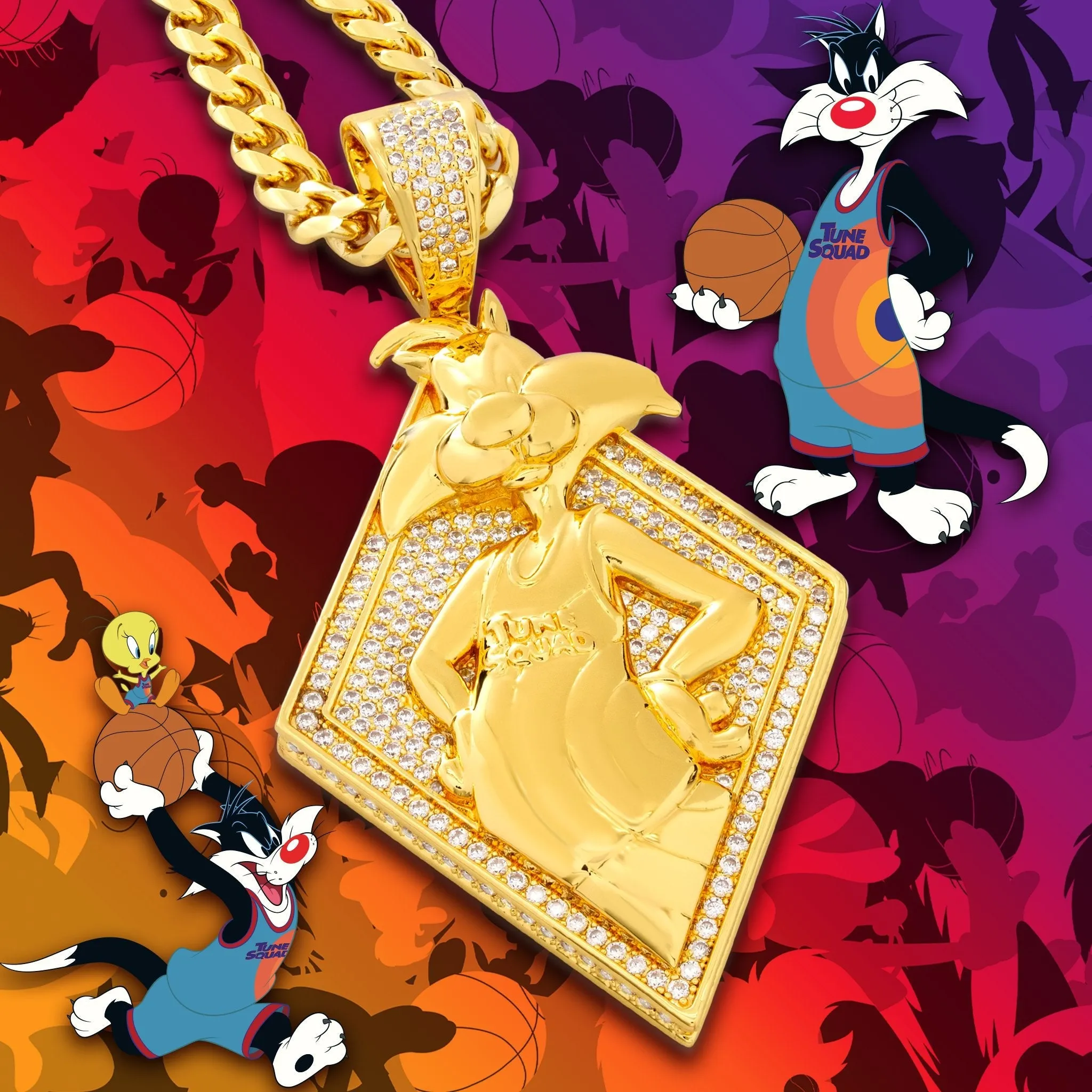 Space Jam x King Ice - Sylvester the Cat Necklace sold by King Ice product image thumbnail 5