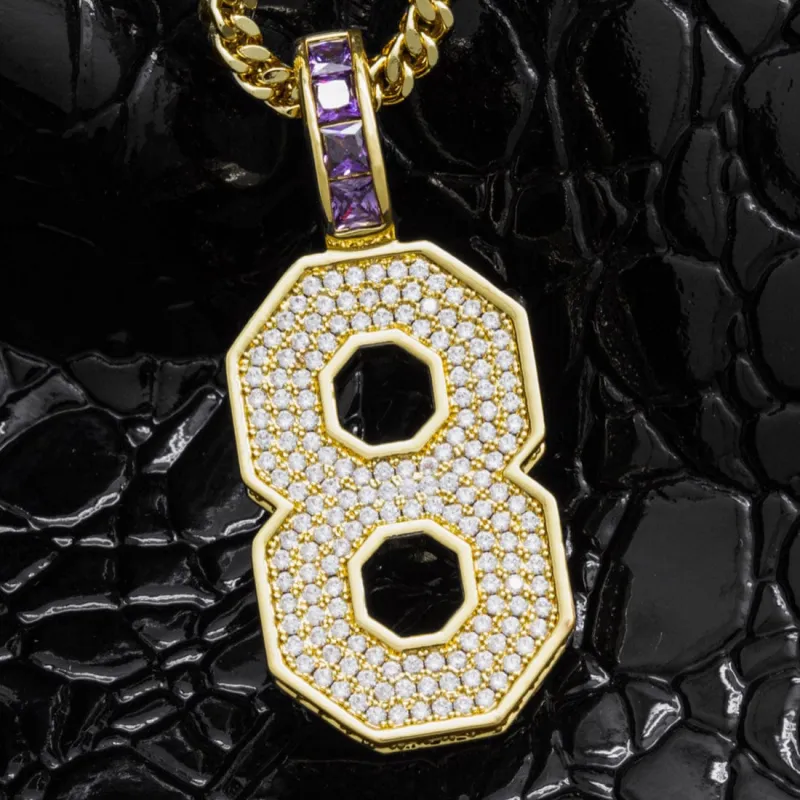 Black Mamba Classic Number 8 Necklace sold by King Ice
