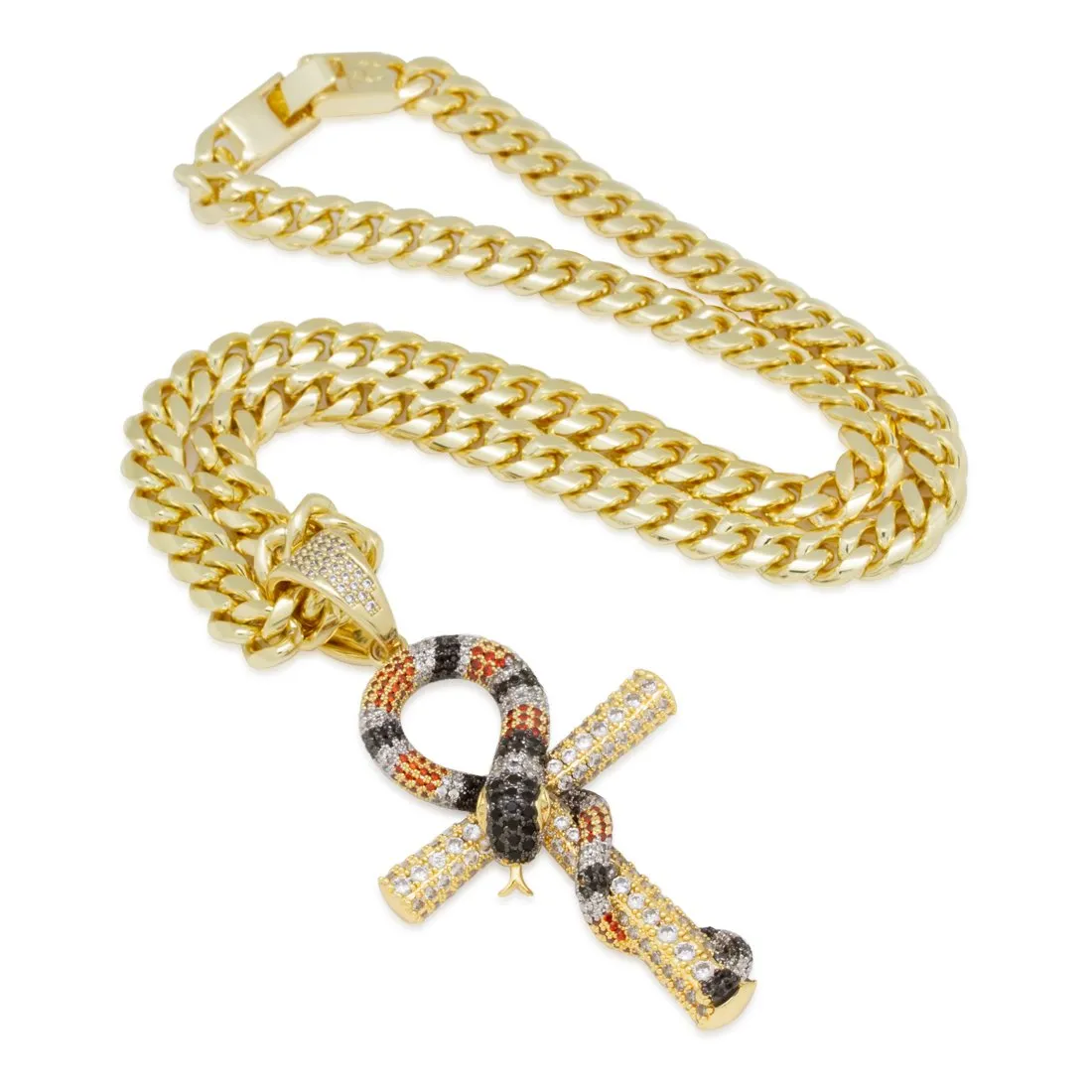 King Snake Ankh Key Necklace sold by King Ice product image thumbnail 3
